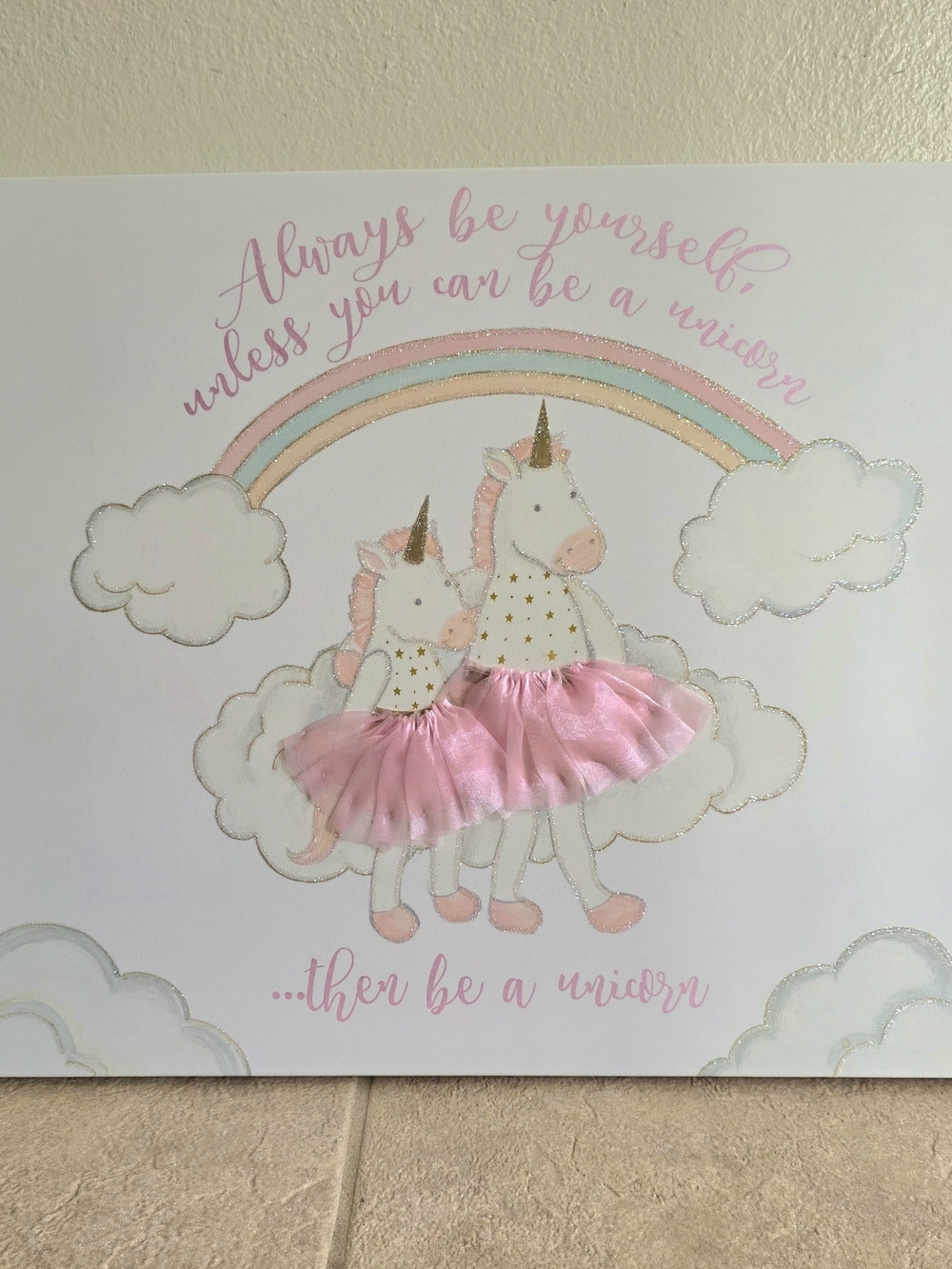 Cute Unicorn Nursery Wall Decor Canvas – 24x20"